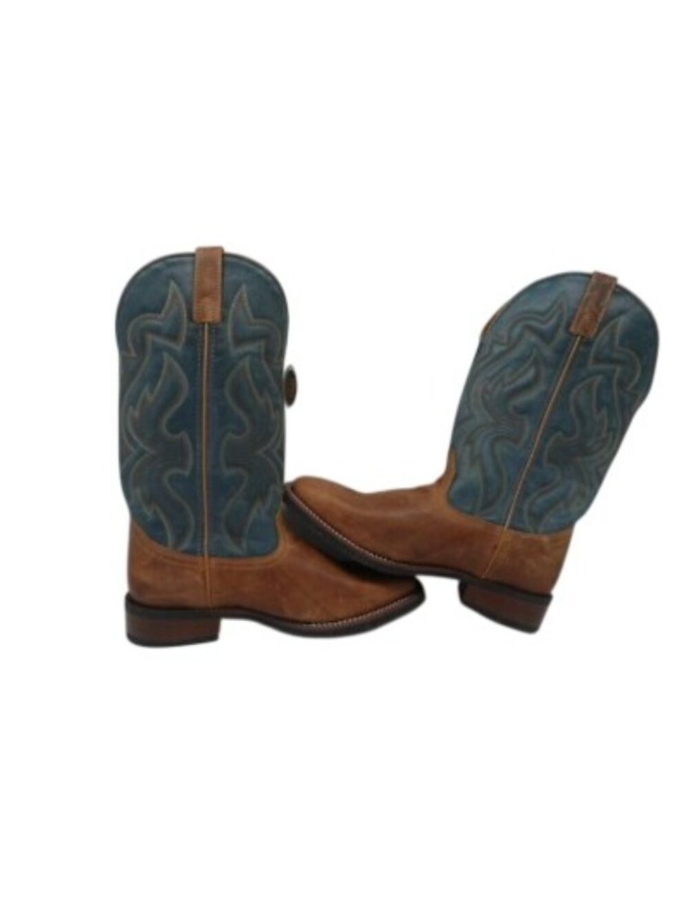 Laredo Men's 13" Pull On Western Cowboy Work Boot W0002528A Brown/Teal 9M - Picture 6 of 7